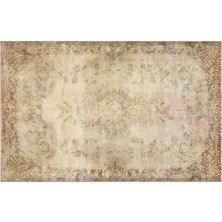 Apex Halı El Dokuması Vintage Yün-Pamuk Bej Halı 35997 183 x 288 cm