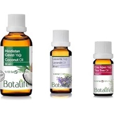 Pratik Ev Lavanta Yağı 20 Ml, Çay Ağacı Yağı 10 ml ve Hindistan Cevizi Yağı 50 ml Seti, CFQRWZ46