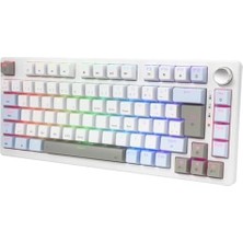 Gravion Vexor Rgb Mekanik Gaming Oyuncu Klavyesi 82 Tuş | 3 Mod (Bluetooth + 2.4g + Kablolu) | Huano Brown Kahverengi Switch Linear | 2000MAH Batarya