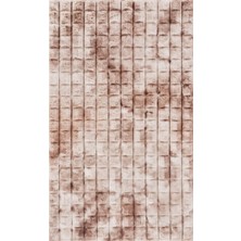 Apex Halı Yıkanabilir Yumuşak Peluş Post Shaggy Çocuk Odası Oturma Odası Salon Mutfak Halısı Diamante Batik Vizon