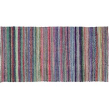 Apex Halı El Dokuması Vintage Yün Pamuk Çizgili Çaput Halı 32605 151 x 300 cm