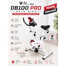 Pratik Ev DB100 Pro Beyaz Spin Bike Elden Nabız Ölçer Direnci Ayarlanabilir Sessiz Çalışır, Beyaz