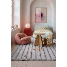 Apex Halı Yıkanabilir Yumuşak Peluş Post Shaggy Çocuk Odası Oturma Odası Salon Mutfak Halısı Linio Gri