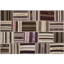 Apex Halı El Dokuması Patchwork Vintage Yün-Pamuk Çizgili Halı 2248 160 x 230 cm