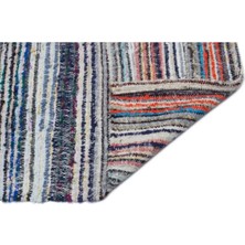 Apex Halı El Dokuması Vintage Yün-Pamuk Çizgili Çaput Halı 31953 165 x 302 cm