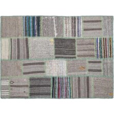 Apex Halı El Dokuması Patchwork Vintage Yün-Pamuk Çizgili Halı 1340 160 x 230 cm