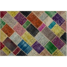 Apex Halı El Dokuması Patchwork Vintage Yün-Pamuk Multi Naturel Halı 21651 160 x 233 cm