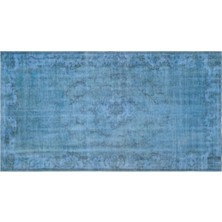 Apex Halı El Dokuması Vintage Yün-Pamuk Mavi Halı 27301 143 x 256 cm