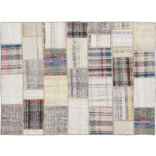 Apex Halı El Dokuması Patchwork Vintage Yün-Pamuk Çizgili Halı 1090 160 x 230 cm