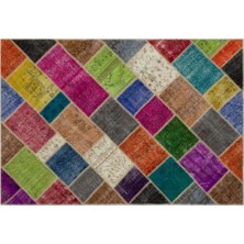 Apex Halı El Dokuması Patchwork Vintage Yün-Pamuk Multi Naturel Halı 21640 160 x 233 cm