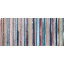 Apex Halı El Dokuması Vintage Yün-Pamuk Çizgili Çaput Halı 32365 135 x 305 cm