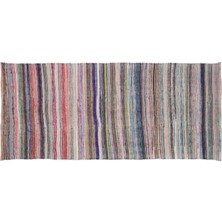 Apex Halı El Dokuması Vintage Yün-Pamuk Çizgili Çaput Halı 32152 156 x 360 cm