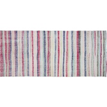 Apex Halı El Dokuması Vintage Yün Çizgili Çaput Halı 31918 141 x 330 cm