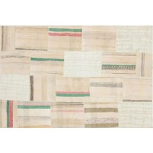 Apex Halı El Dokuması Patchwork Vintage Yün-Pamuk Çizgili Halı 36365 149 x 222 cm