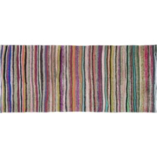 Apex Halı El Dokuması Vintage Yün-Pamuk Çizgili Çaput Halı 32074 137 x 318 cm