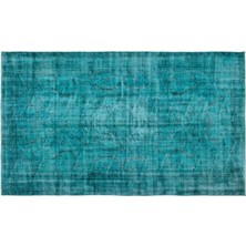 Apex Halı El Dokuması Vintage Yün-Pamuk Turkuaz Halı 18398 162 x 272 cm