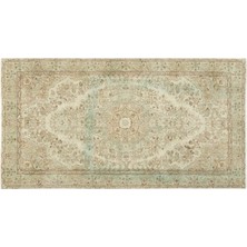 Apex Halı El Dokuması Vintage Yün-Pamuk Bej Halı 17370 152 x 283 cm
