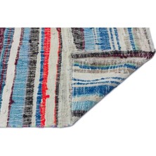 Apex Halı El Dokuması Vintage Yün-Pamuk Çizgili Çaput Halı 32024 142 x 295 cm
