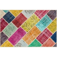 Apex Halı El Dokuması Patchwork Vintage Yün-Pamuk Multi Naturel Halı 35387 122 x 186 cm