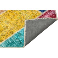 Apex Halı El Dokuması Patchwork Vintage Yün-Pamuk Multi Naturel Halı 35386 122 x 181 cm