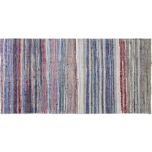 Apex Halı El Dokuması Vintage Yün-Pamuk Çizgili Çaput Halı 31924 161 x 312 cm