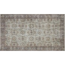 Apex Halı El Dokuması Vintage Yün-Pamuk Gri Halı 35218 162 x 287 cm
