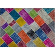 Apex Halı El Dokuması Patchwork Vintage Yün-Pamuk Multi Naturel Halı 24921 160 x 230 cm