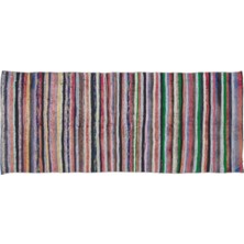 Apex Halı El Dokuması Vintage Yün-Pamuk Çizgili Çaput Halı 32580 116 x 270 cm