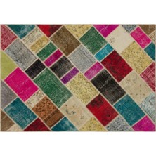 Apex Halı El Dokuması Patchwork Vintage Yün-Pamuk Multi Naturel Halı 22082 160 x 230 cm