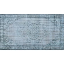Apex Halı El Dokuması Vintage Yün-Pamuk Mavi Halı 27042 168 x 300 cm