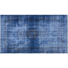 Apex Halı El Dokuması Vintage Yün-Pamuk Mavi Halı 18819 158 x 277 cm