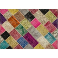 Apex Halı El Dokuması Patchwork Vintage Yün-Pamuk Multi Naturel Halı 22089 160 x 230 cm