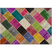 Apex Halı El Dokuması Patchwork Vintage Yün-Pamuk Multi Naturel Halı 22042 160 x 230 cm