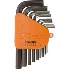 Beta Tools 96N/SP9 1,5-10MM. 9 Parça Kısa Allen Anahtar Takımı Metrik