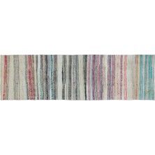 Apex Halı El Dokuması Vintage Yün Pamuk Çizgili Çaput Halı 32225 119 x 421 cm