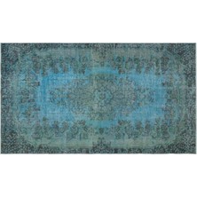 Apex Halı El Dokuması Vintage Yün-Pamuk Turkuaz Halı 23410 164 x 288 cm