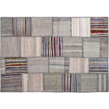 Apex Halı El Dokuması Patchwork Vintage Yün-Pamuk Çizgili Halı 1323 160 x 230 cm