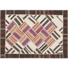 Apex Halı El Dokuması Patchwork Vintage Yün-Pamuk Çizgili Halı 11532 171 x 240 cm