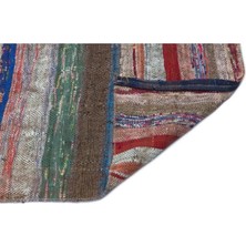 Apex Halı El Dokuması Vintage Yün-Pamuk Çizgili Çaput Halı 32067 105 x 348 cm