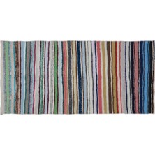 Apex Halı El Dokuması Vintage Yün Pamuk Çizgili Çaput Halı 32497 136 x 283 cm