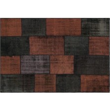 Apex Halı El Dokuması Patchwork Vintage Yün-Pamuk Siyah Halı 33873 160 x 230 cm