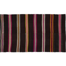 Apex Halı El Dokuması Vintage Yün-Pamuk Çizgili Çaput Halı 32871 143 x 245 cm