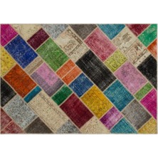 Apex Halı El Dokuması Patchwork Vintage Yün-Pamuk Multi Naturel Halı 21600 160 x 233 cm