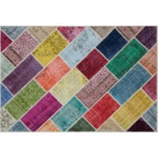 Apex Halı El Dokuması Patchwork Vintage Yün-Pamuk Multi Naturel Halı 31287 160 x 230 cm