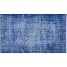 Apex Halı El Dokuması Vintage Yün-Pamuk Mavi Halı 18484 163 x 270 cm