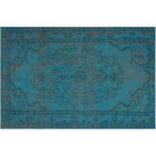 Apex Halı El Dokuması Vintage Yün-Pamuk Turkuaz Halı 28572 156 x 237 cm
