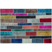Apex Halı El Dokuması Patchwork Vintage Yün-Pamuk Multi Naturel Halı 25215 157 x 233 cm