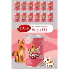 Enjoy Kuzu Etli Köpek Konservesi, Sos Içinde Et Parçacıklı, 400 G x 12 Adet EN-K4K
