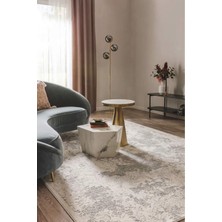 Apex Halı Viskon Makine Halısı Modern Salon Halısı ve Yatak Odası Halısı Oturma Odası Halısı Mono Luxe 4051 Gri