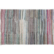 Apex Halı El Dokuması Vintage Yün-Pamuk Çizgili Çaput Halı 32539 193 x 300 cm
